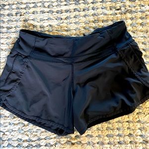 Lululemon speed up black shorts. Size 6. Excellent condition.